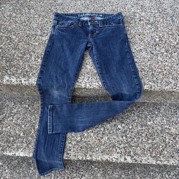 Guess Women 27"Jeans Stretch Daredevil Skinny Leg Low-Rise Discontinued Y2K RARE - Picture 1 of 13